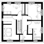 Eineinhalbgeschosser 140 A Grundriss OG 142qm
