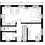 Eineinhalbgeschosser 120 B Grundriss EG 120qm