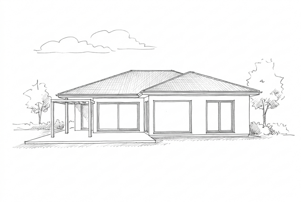 Hausart Bungalow Skizze